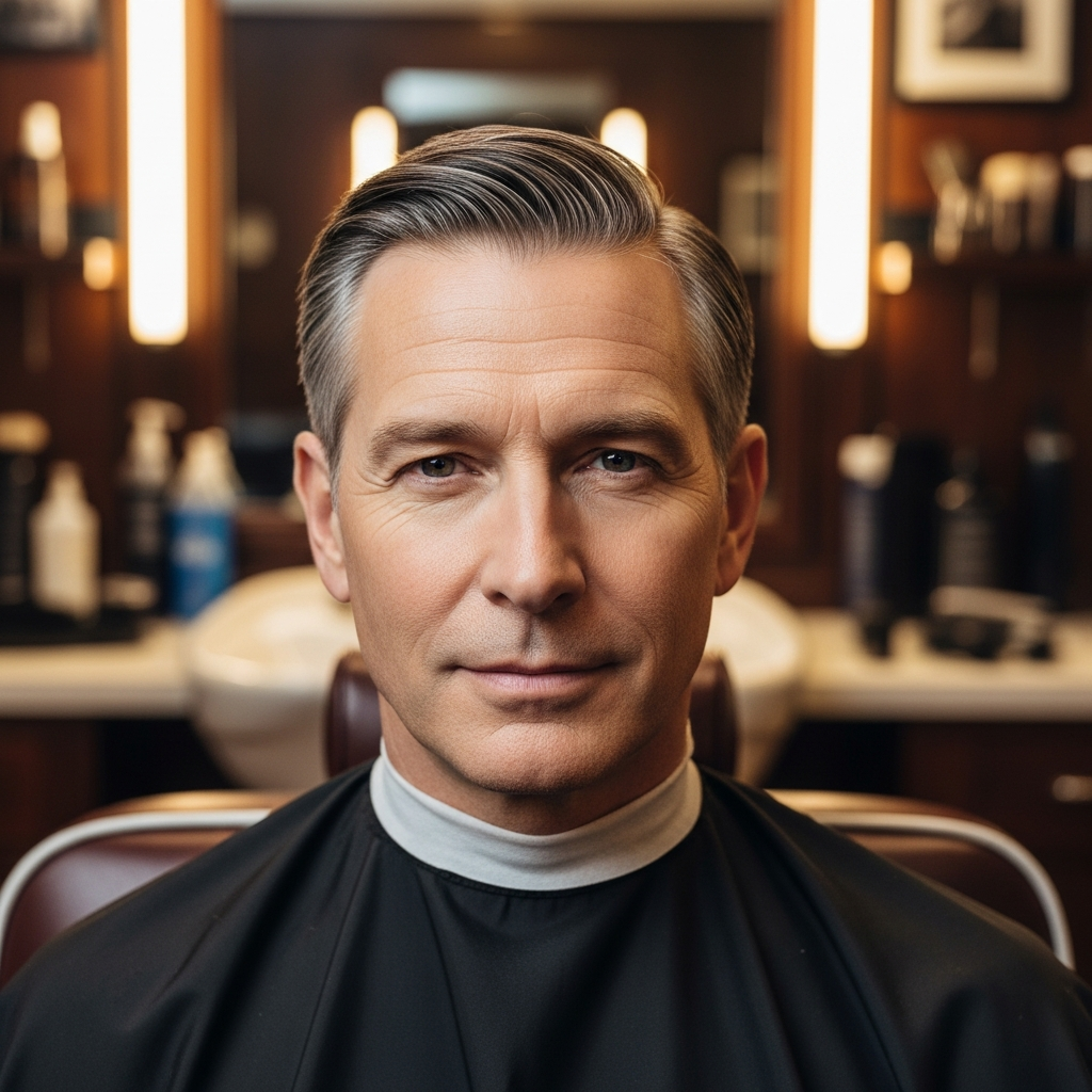 Classic side part — timeless and sharp